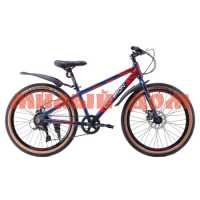 Велосипед 24" 13" COMIRON REBEL 8sp GT2421 SPHF сине-красный 720232