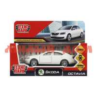 Игра Машина мет Технопарк Skoda Octavia 12см открыв двери бага белый 7336