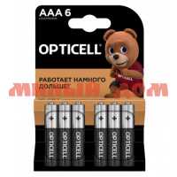Батарейка мизинчиковая OPTICELL Basic алкалиновая (AAA/R03/LR03-1,5V) лист=6шт/цена за лист шк5365