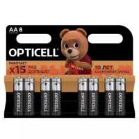 Батарейка пальчиковая OPTICELL Basic алкалиновая (AA/R6/LR6-1,5V) лист=8шт/цена за лист шк5686