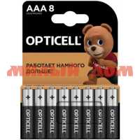 Батарейка мизинчиковая OPTICELL Basic алкалиновая (AAA/R03/LR03-1,5V) лист=8шт/цена за лист шк 2784