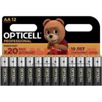 Батарейка пальчиковая OPTICELL PROF алкалиновая (AA/R6/LR6-1,5V) лист 12шт/цена за лист шк 4122