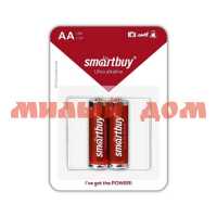 Батарейка пальчиковая SMARTBUY алкалиновая (AA/R6/LR6-1,5V) лист=2шт/цена за лист ш.к.3589