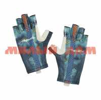 Перчатки летние для рыбалки AQUATIC UPF50  L/XL цвет pike camo blue ш.к.0148