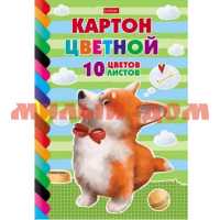 Картон цветной 10л 10цв А4 Рыжий Коржик 10Кц4к_29067 083807