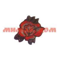 Аппликация-термо 6*6,5см Роза красный 1781 №7 сп=12шт цена за шт СПАЙКАМИ шк 8505